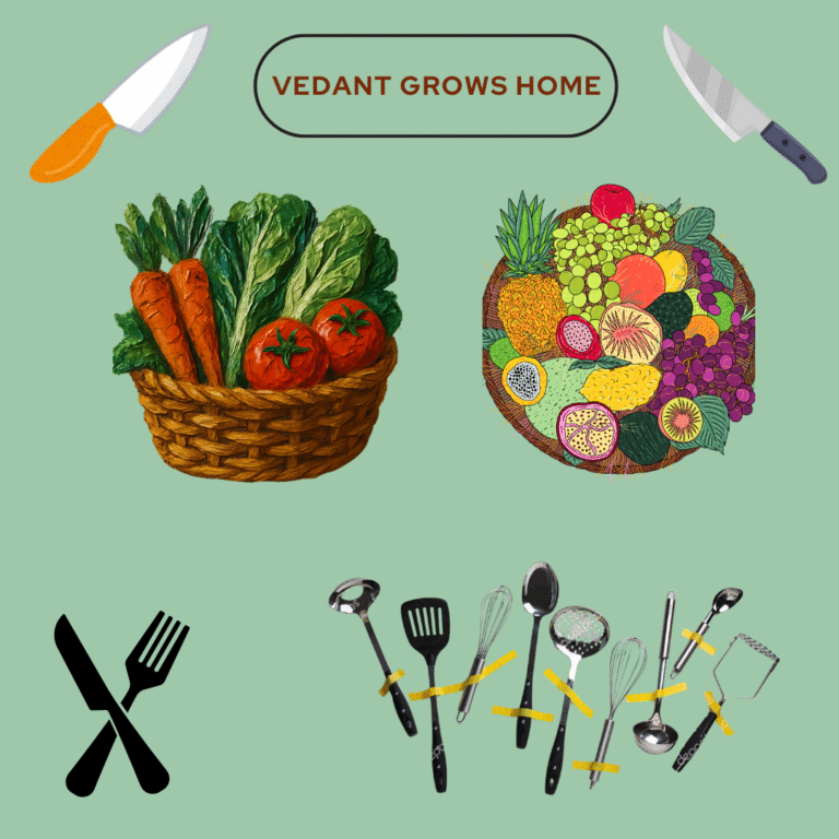 VEGETABLE FRUITS WITH KNIFE